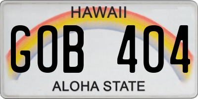 HI license plate GOB404