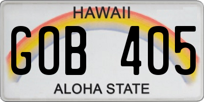 HI license plate GOB405