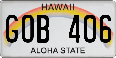 HI license plate GOB406