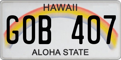 HI license plate GOB407
