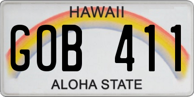 HI license plate GOB411