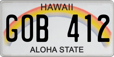 HI license plate GOB412