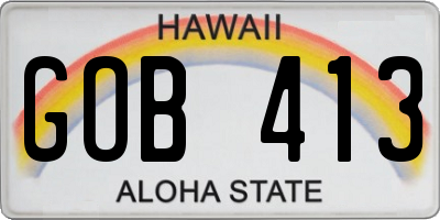 HI license plate GOB413