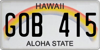 HI license plate GOB415