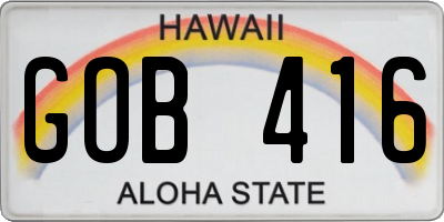 HI license plate GOB416