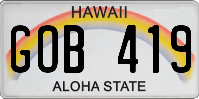 HI license plate GOB419