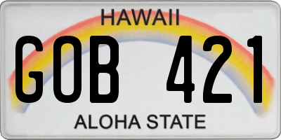 HI license plate GOB421