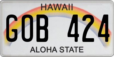 HI license plate GOB424