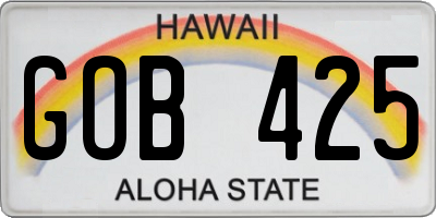 HI license plate GOB425