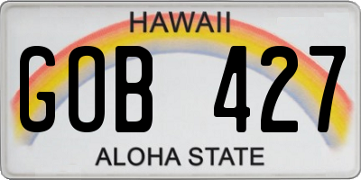 HI license plate GOB427