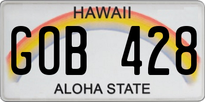 HI license plate GOB428