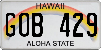 HI license plate GOB429