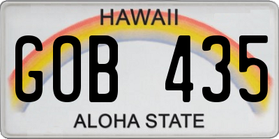 HI license plate GOB435