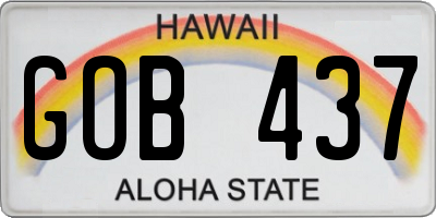 HI license plate GOB437