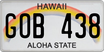 HI license plate GOB438