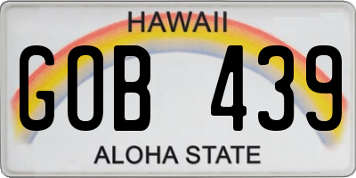 HI license plate GOB439