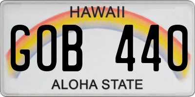 HI license plate GOB440