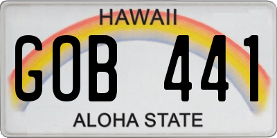 HI license plate GOB441