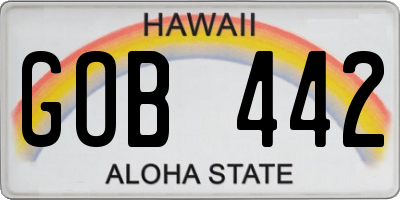 HI license plate GOB442