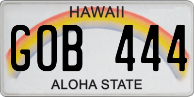 HI license plate GOB444