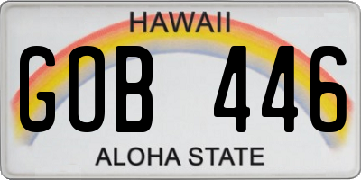 HI license plate GOB446