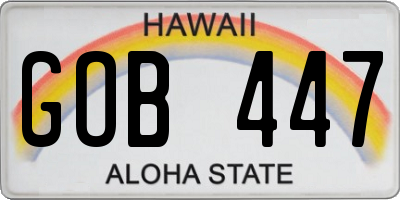 HI license plate GOB447