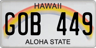 HI license plate GOB449