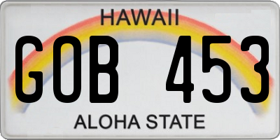HI license plate GOB453