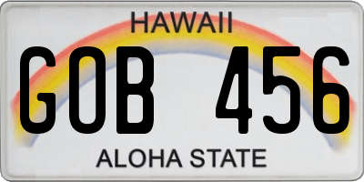 HI license plate GOB456