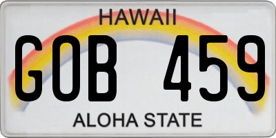 HI license plate GOB459