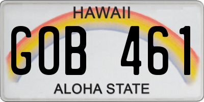HI license plate GOB461