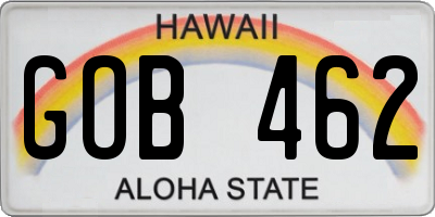 HI license plate GOB462