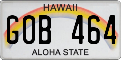 HI license plate GOB464