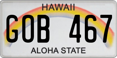 HI license plate GOB467