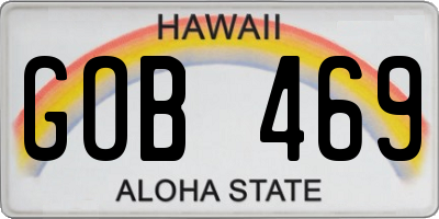 HI license plate GOB469