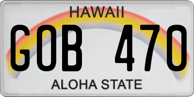 HI license plate GOB470