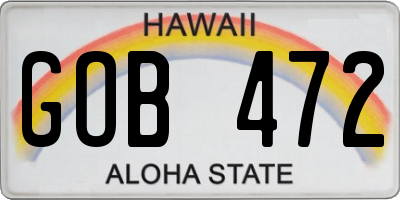 HI license plate GOB472