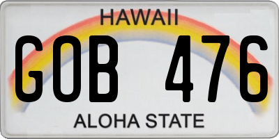 HI license plate GOB476