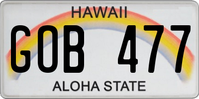 HI license plate GOB477