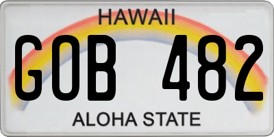 HI license plate GOB482