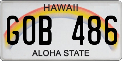 HI license plate GOB486