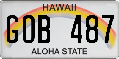 HI license plate GOB487