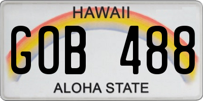 HI license plate GOB488