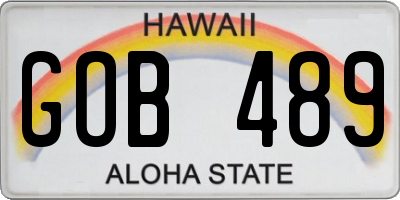 HI license plate GOB489
