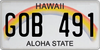 HI license plate GOB491