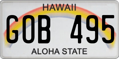HI license plate GOB495