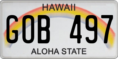 HI license plate GOB497