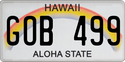 HI license plate GOB499