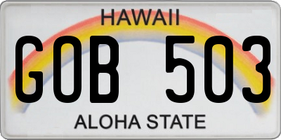 HI license plate GOB503