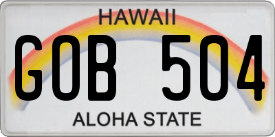 HI license plate GOB504